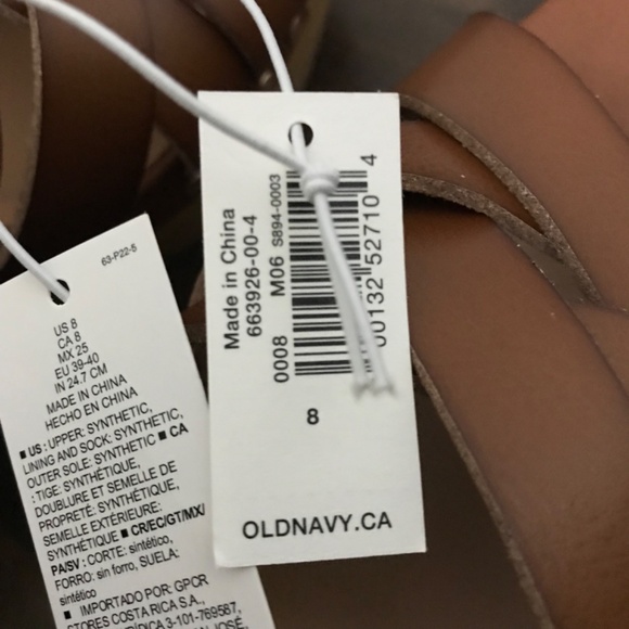 NWT Old Navy Women's Platform Faux Leather Clog Sandals Size 8 Cognac Brown - Picture 10 of 11